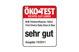 [Translate to czech:] Germany 2011: Very Good – NUK First Choice Learner Bottle Baby Rose & Blue