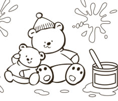 [Translate to czech:] NUK colouring page with two funny bears