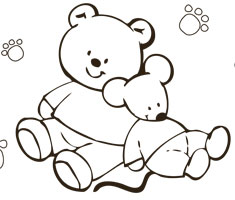 [Translate to czech:] NUK colouring page with teddy and mouse