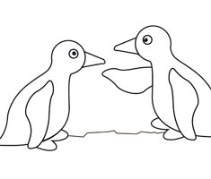 [Translate to czech:] NUK colouring page with penguin motif