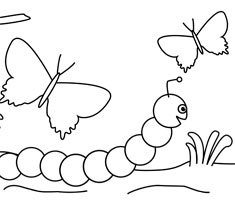 [Translate to czech:] NUK colouring page with caterpillar