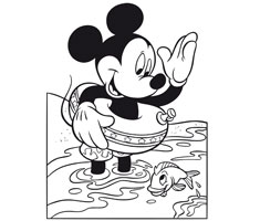 [Translate to czech:] colouring page with Mickey Mouse