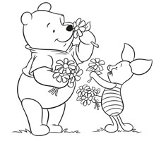 [Translate to czech:] colouring page with Winnie the Pooh