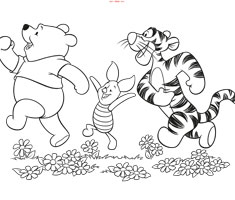 [Translate to czech:] colouring page Winnie the Pooh and friends