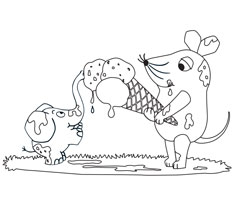[Translate to czech:] colouring page motif ice cream